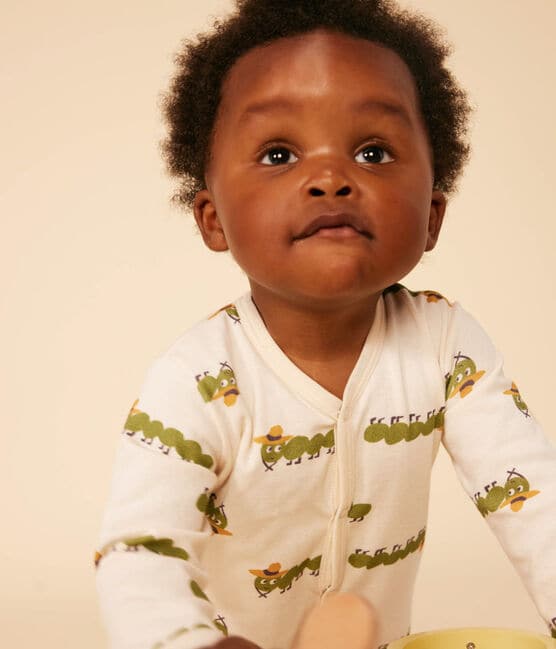 Babies' Cotton Animal Print Pyjamas AVALANCHE white/MULTICO