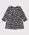 Babies' Long-Sleeved Patterned Quilted Tube Knit Dress SMOKING blue/AVALANCHE