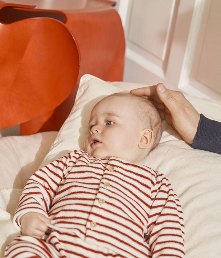 Stripy Cotton Terry Clothing - 2-Piece Set Ecru/red