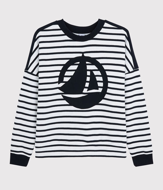 Women's sweatshirt MARSHMALLOW white/SMOKING blue