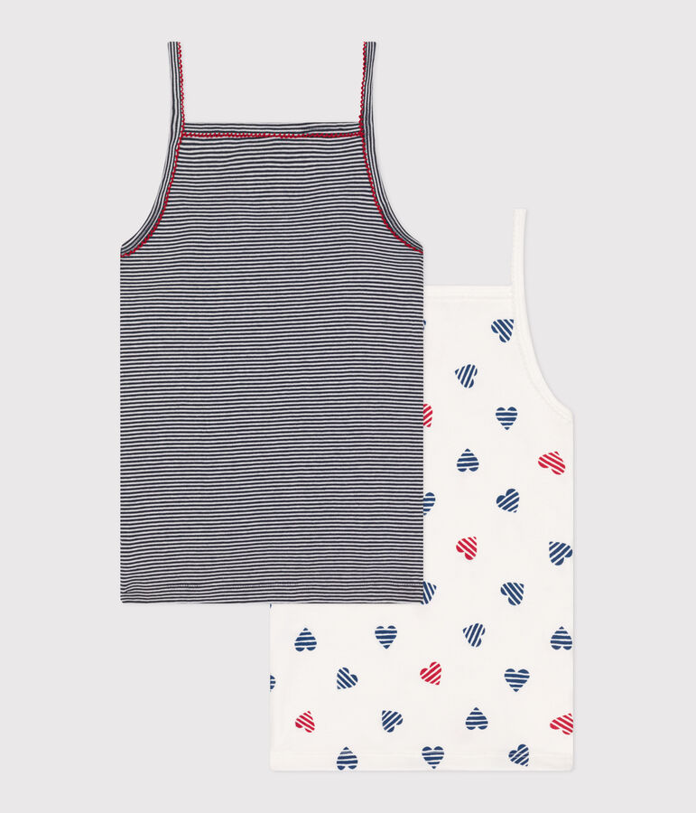 Children's printed cotton tank tops - 2-pack multicolor