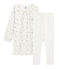 Girls' Velour Nightdress with Leggings MARSHMALLOW white/MULTICO white