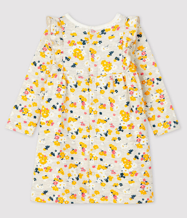 Baby girl's long-sleeved dress beige/multicolor
