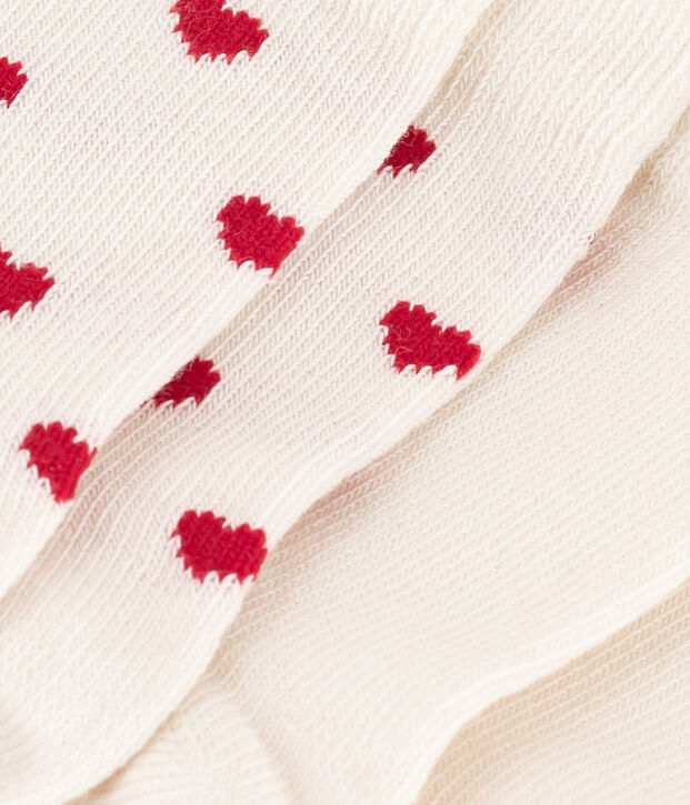 2 pairs of babies' heart-print cotton socks multicolor