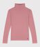 Women's stripy cotton rollneck top red/white