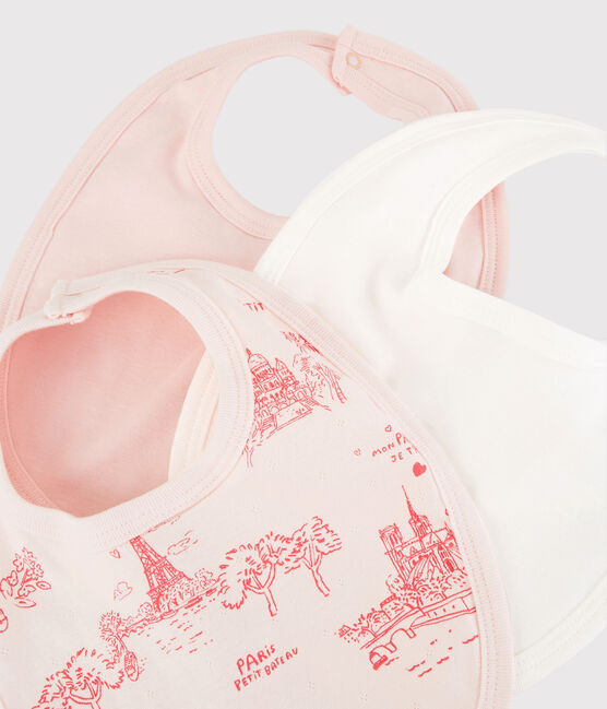 Baby Girls' Paris Ribbed Bibs - 3-Pack variante 1