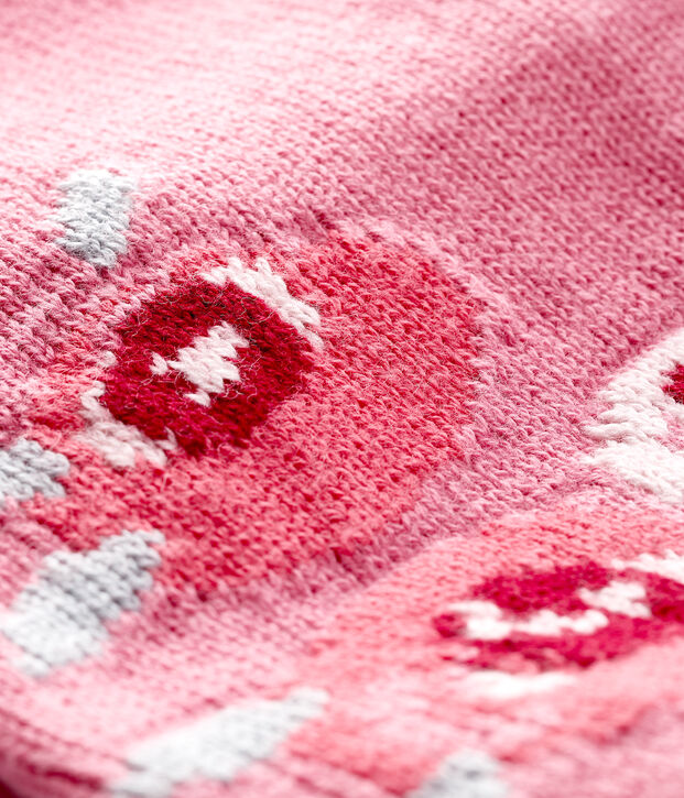 Baby girl's cardigan with print pink