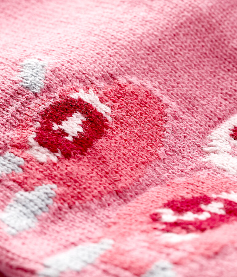 Baby girl's cardigan with print pink