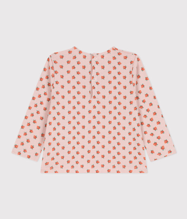 Babies' Long-Sleeved Cotton T-Shirt pink/multicolor