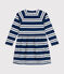 Girls' long-sleeved dress in thick cotton MEDIEVAL blue/MONTELIMAR