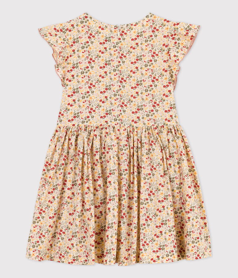 Girls' Poplin Dress Ecru/multicolor