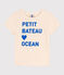 Girls' Short-Sleeved Patterned T-Shirt AVALANCHE blue/PERSE white