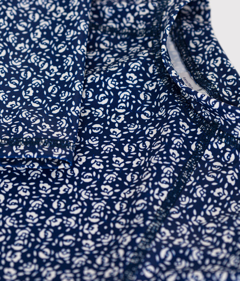 Girls' Anti-UV T-shirt blue/white