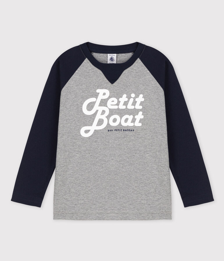 Tee-shirt manches longues en jersey enfant gar&ccedil;on SUBWAY grey/SMOKING blue