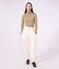 Women's plain cotton rollneck beige