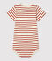Babies' Striped Organic Cotton Bodysuit With Henley Neck MONTELIMAR beige/OMBRIE