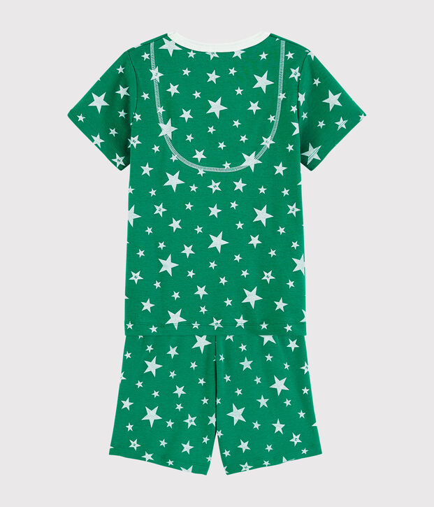 Boys' Green Starry Cotton Short Pyjamas green/white