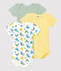 Glow-In-The-Dark Short-Sleeved Cotton Bodysuits - 3-Pack