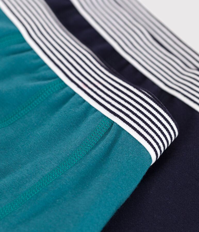 Children's plain cotton and elastane boxers - 2-pack multicolor