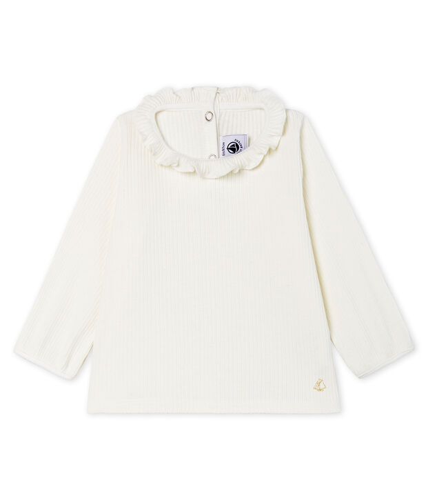 Baby Girls' Long-Sleeved Plain Blouse white