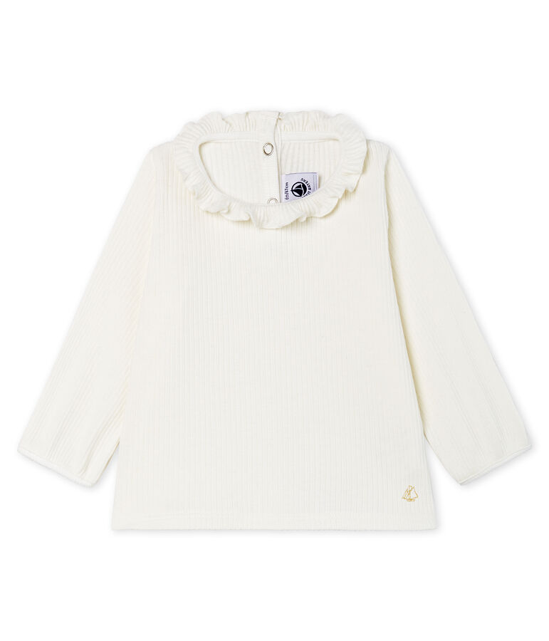 Baby Girls' Long-Sleeved Plain Blouse white
