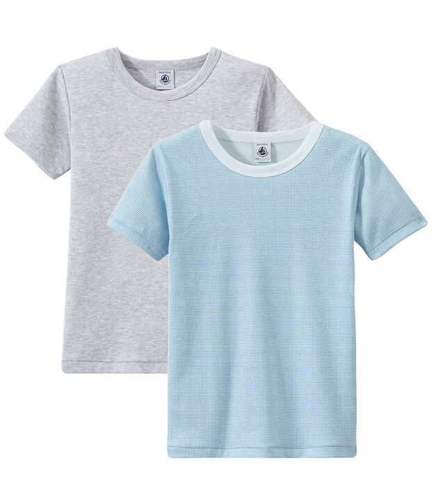 Set of 2 boys' short-sleeved t-shirts white