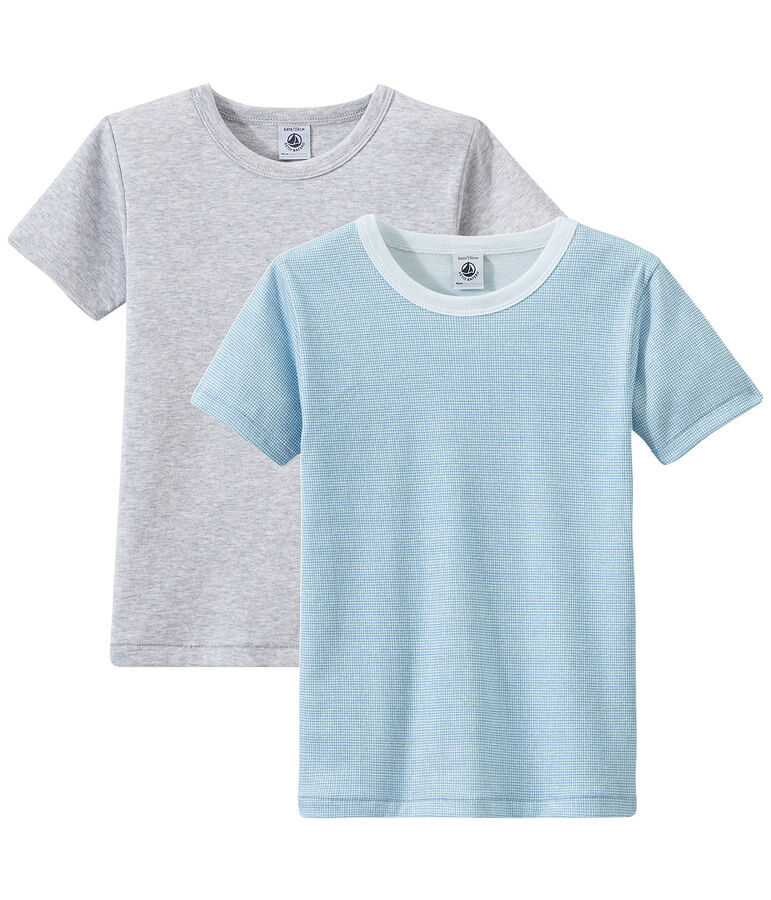 Set of 2 boys' short-sleeved t-shirts white