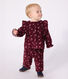 Babies' long-sleeved floral-print velour blouse
