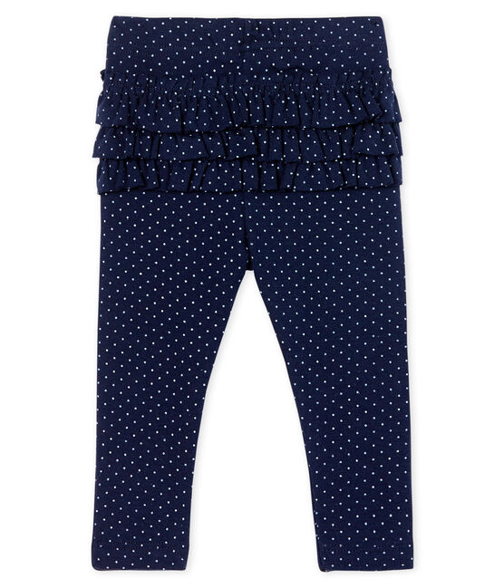 Baby Girls' Printed Ruffled Leggings SMOKING blue/MARSHMALLOW CN white