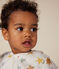 Babies' star print velour pyjamas MARSHMALLOW white/MULTICO white