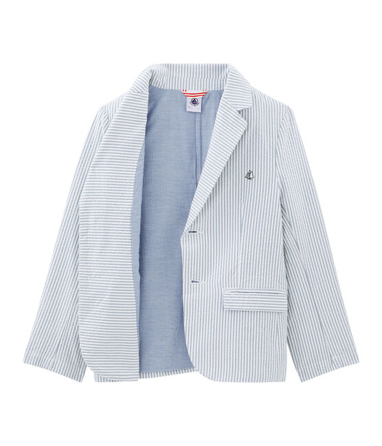 Boys' Jacket FONTAINE blue/MARSHMALLOW white