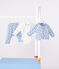 Babies' three-piece bear print set, including a body with an embroidered collar ADRIATIC blue/MULTICO