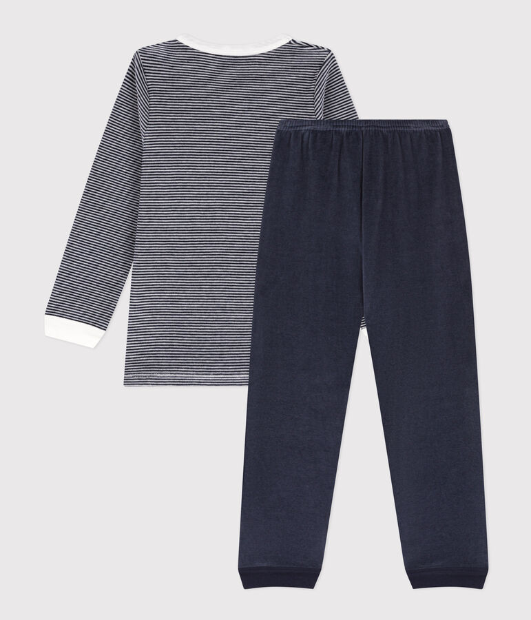 Children's Unisex Velour Pyjamas SMOKING blue/MARSHMALLOW white