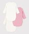 Pack of babies' long-sleeved printed cotton wrapover bodies multicolor