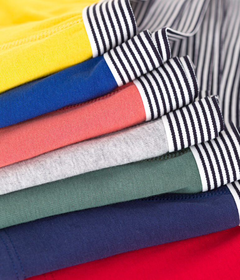 Children's plain cotton boxers - 7-pack multicolor