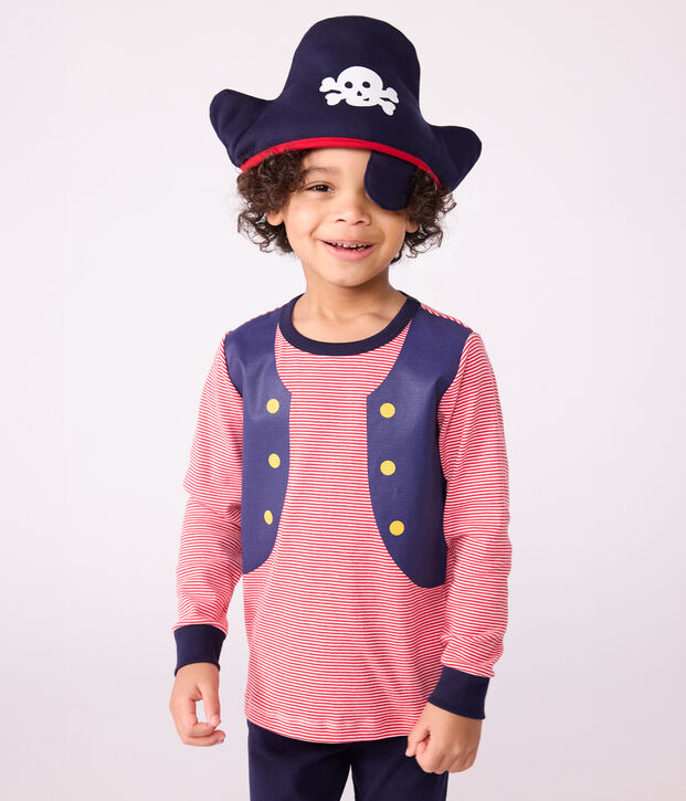 Children's cotton pirate costume pyjamas blue/multicolor