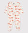 Babies' Fleece Sleepsuit MARSHMALLOW white/BRANDY