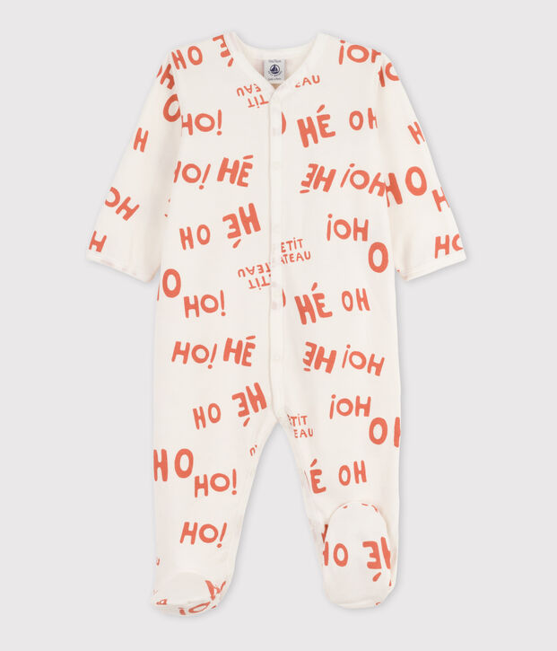 Babies' Fleece Sleepsuit white/pink