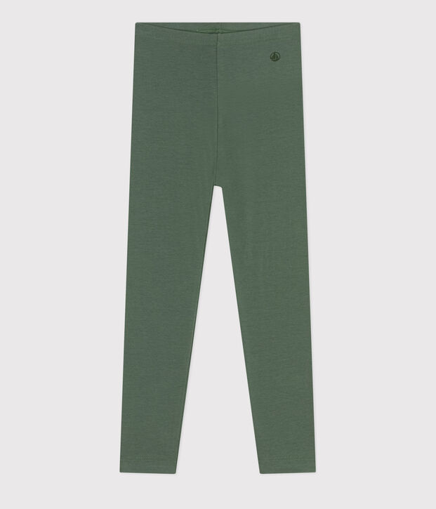 Girls' Elastane Jersey Leggings green