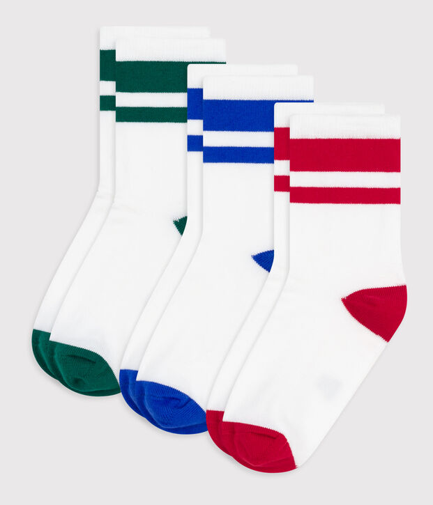 Children's plain cotton socks - 3-pack multicolor