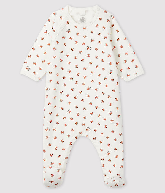 Babies' Fox Print Fleece Sleepsuit MARSHMALLOW white/MULTICO white