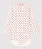 Babies' Cotton Bodysuit MARSHMALLOW white/TERKUIT red