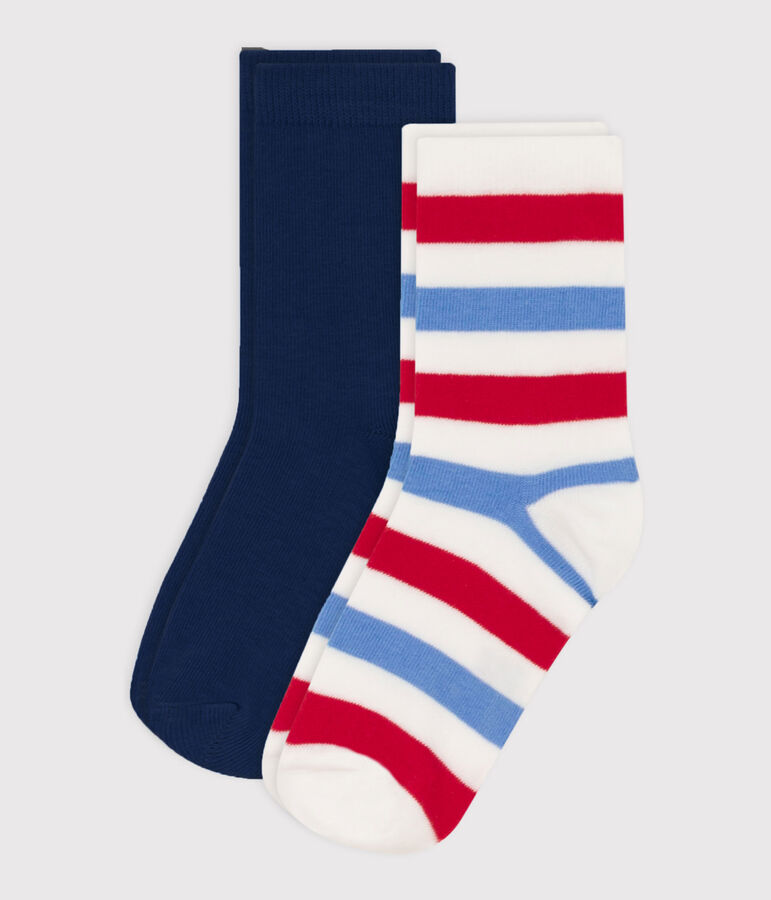 Children's Cotton Jersey Striped Socks - 2-Pack multicolor