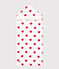 Babies' heart patterned terry bath cape MARSHMALLOW white/TERKUIT red