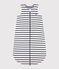 Stripy cotton 2 TOG sleeping bag MARSHMALLOW white/SMOKING blue