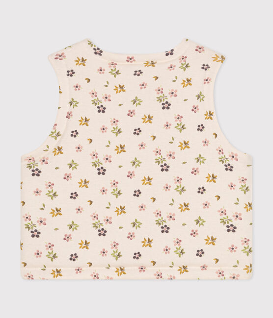 BABIES' REVERSIBLE SLEEVELESS COTTON CARDIGAN AVALANCHE beige/CUIVRE