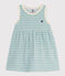 Babies' Sleeveless Striped Brushed Terry Towelling Dress MIMI /AVALANCHE