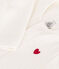 Unisex Velour sleepsuit with integrated solid- bodysuit white