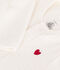 Unisex Velour sleepsuit with integrated solid- bodysuit white
