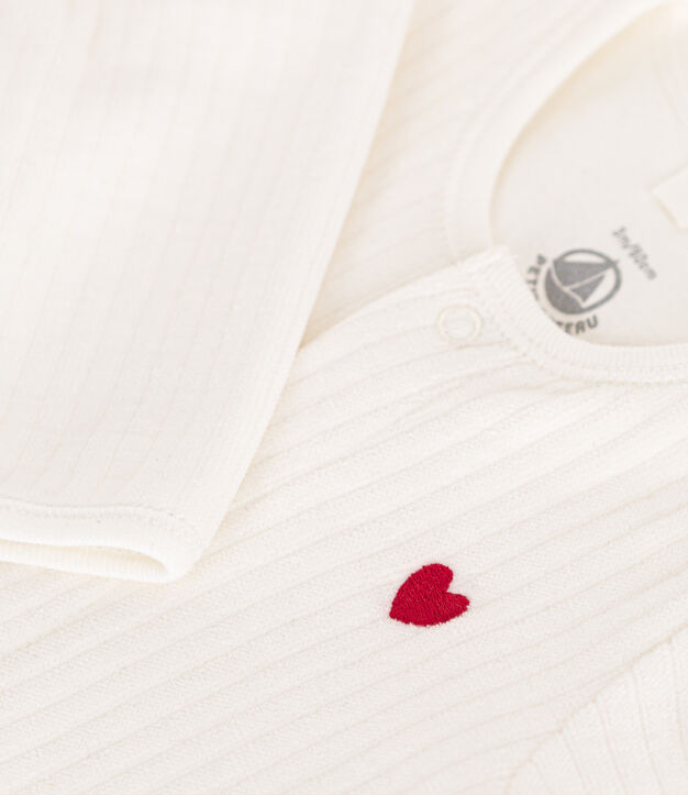 Unisex Velour sleepsuit with integrated solid- bodysuit white